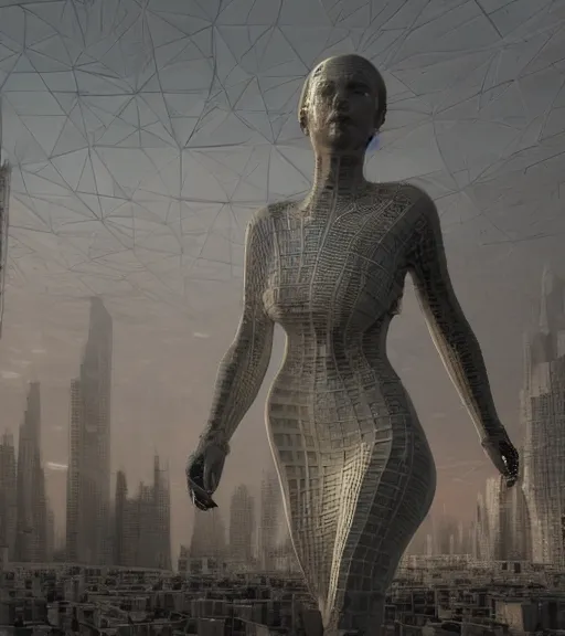 Image similar to selfie of tarkovsky greatest scene, hologram of the ancient destroyed majestic tower of babylon, a woman in futuristic cyber clothing, transparent puffer jacket, hyperealistic, blockchain, cyber world, ambient lighting, concept art, intricate, hyperdetailed, smooth, dynamic volumetric lighting, ocatane render, ray trace, cinematic, high quality, cgsociety