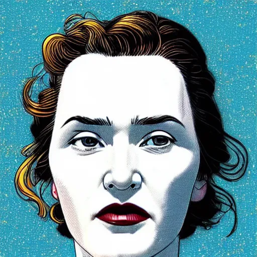 Image similar to “ kate winslet retro minimalist portrait by jean giraud, moebius starwatcher comic, 8 k ”