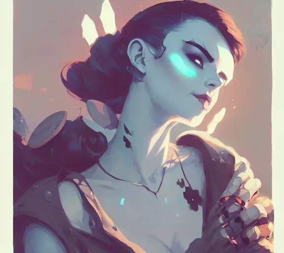 Image similar to painted queen, fantasy, by atey ghailan, by greg rutkowski, by greg tocchini, by james gilleard, by joe fenton, by kaethe butcher, hearthstone, art by artgerm dynamic lighting, gradient light blue, brown, blonde cream and white color scheme, grunge aesthetic