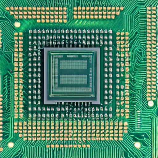 Prompt: macro photo of new nano computer processor chip,