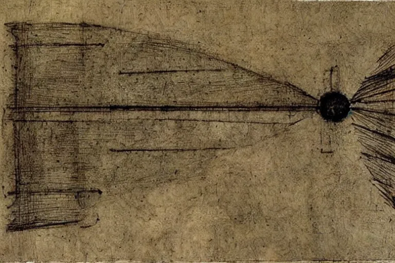 Prompt: engineering sketch by leonardo davinci of a warp drive