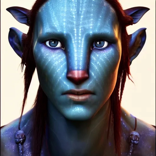 Image similar to James cameron's avatar, avatar people from pandora, blue alien people, natiri, photo realistic, photo realism, hyper realistic, na'vi, 8k, photography