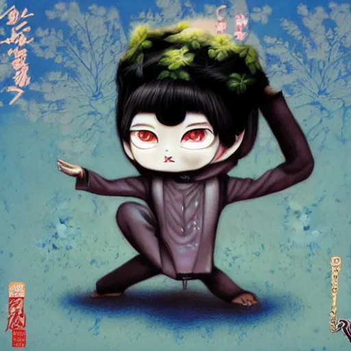 Image similar to Silat sloth dual, chibi manga art style, Japanese style, in the style of Mark Ryden, digital art