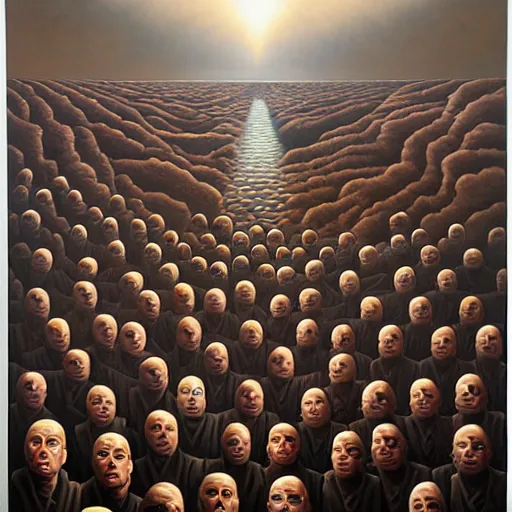 Image similar to in a dream, are all the characters really you? by jeffrey smith, oil on canvas