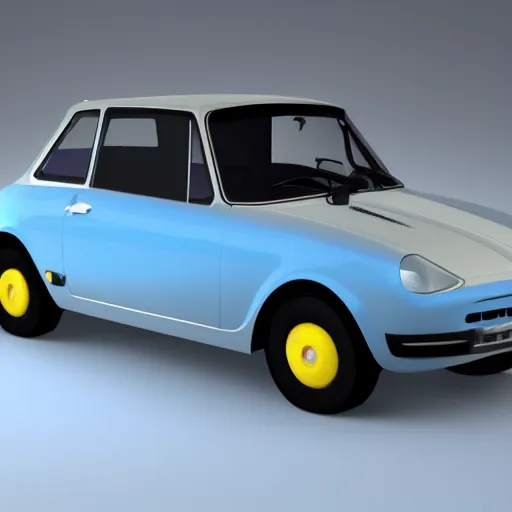 Prompt: blender render of a 500 fiat in pixar style