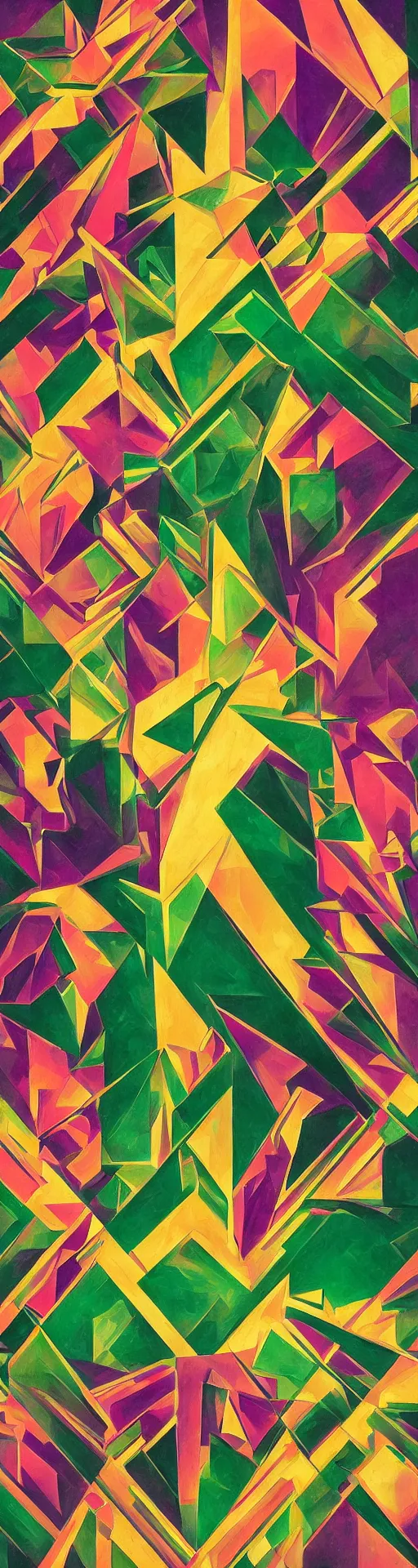 Image similar to an art deco painting of emeralds, by joseph stella, synthwave, behance contest winner, crystal cubism, digital illustration