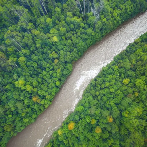Image similar to aerial photo river, deep forests