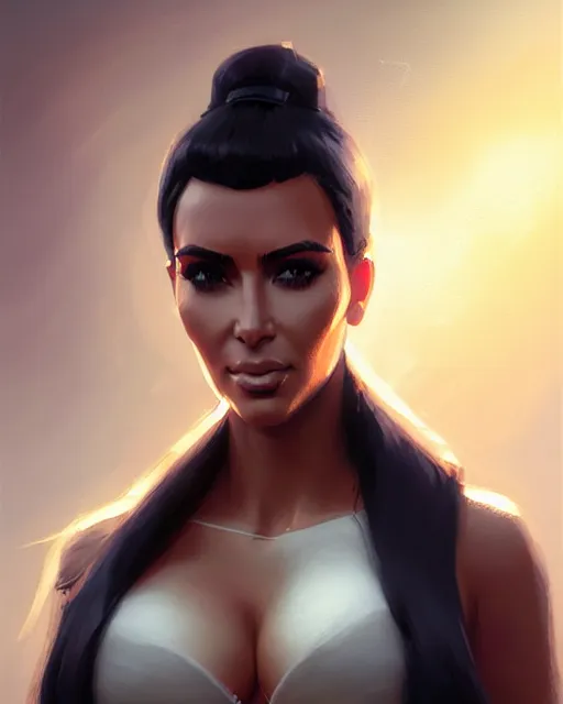 Prompt: Kim Kardashian, medium shot close up, details, sharp focus, illustration, by Jordan Grimmer and greg rutkowski, Trending artstation, pixiv, digital Art