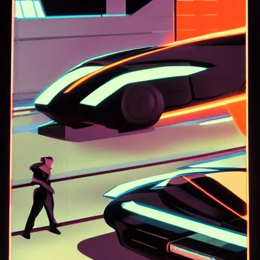 Image similar to Tron by syd mead