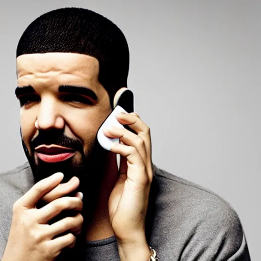 Image similar to drake holding a banana to his ear pretending he ’ s on a phone call