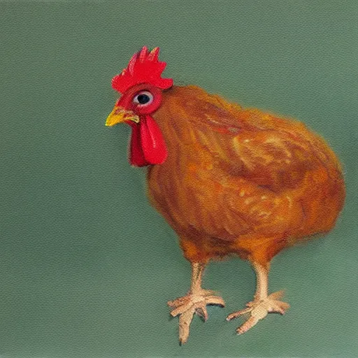 Image similar to a high quality photo of a chicken wearing a suit, impressionism, 8 k