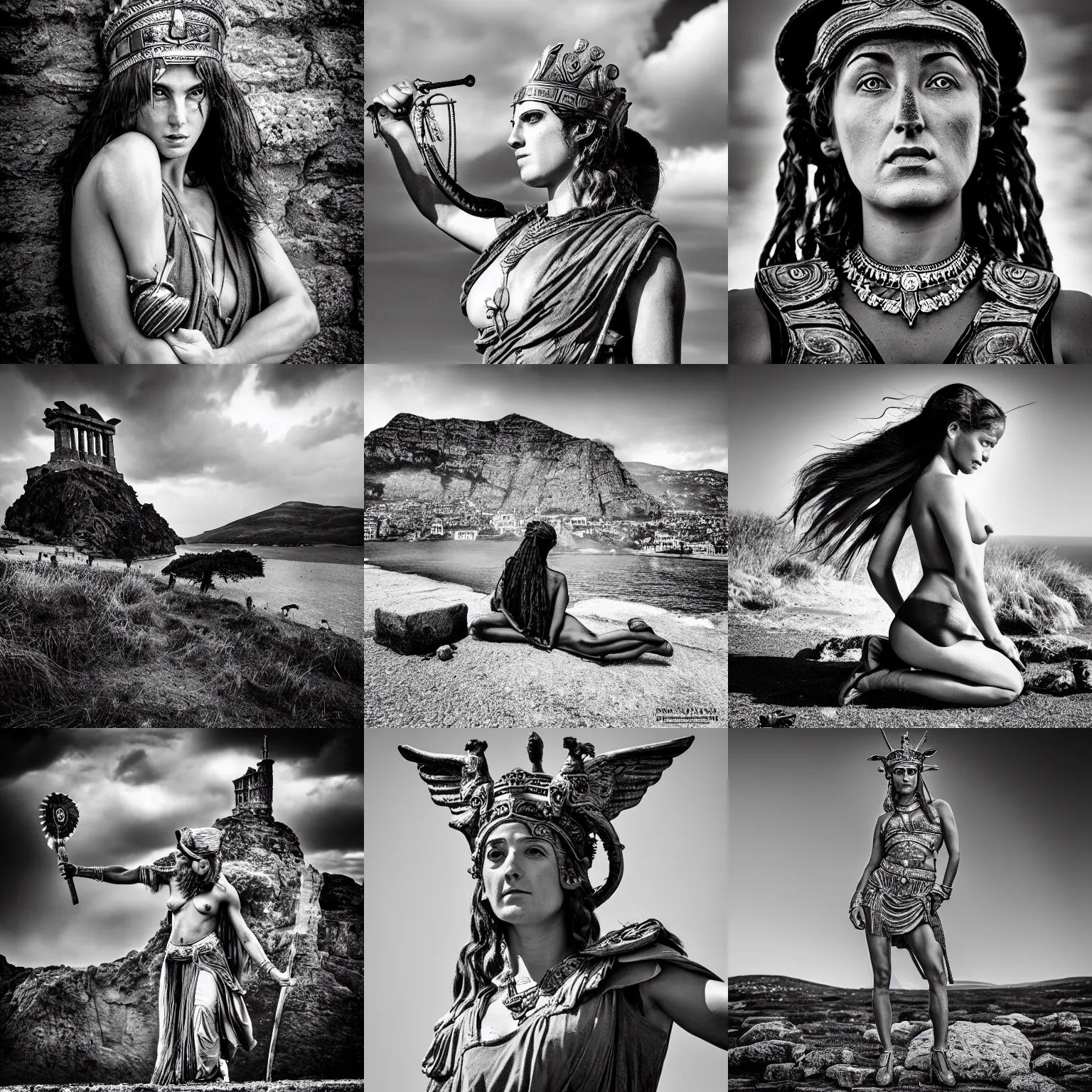 Prompt: Photography of the Goddess Athena by David Yarrow