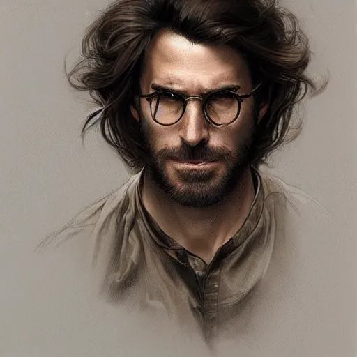 Prompt: portrait of larry david, soft hair, muscular, half body, leather, hairy, d & d, fantasy, intricate, elegant, highly detailed, digital painting, artstation, concept art, smooth, sharp focus, illustration, art by artgerm and greg rutkowski and alphonse mucha
