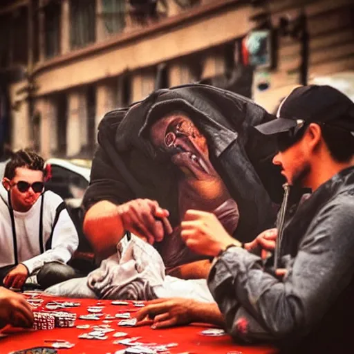 Prompt: with my homies playin street gambling, extremely human detailed, brutal human detailed!!!, uhdr human detailed, 4 k human detailed!!!, smooth human detailed!!! intricate, consistent, photo hyper realistic, the best photograph of august, pinterest render, vogue render