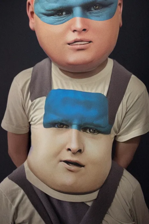 Image similar to Bobby Hill wearing a Bart Simpson mask Face Portrait, 8K Photography by Steve McCurry, unsettling