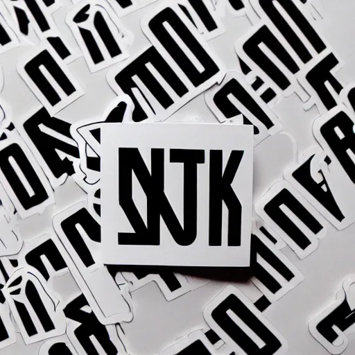 Prompt: black on white typography stickers writtern tomek in style of david rudnick, eric hu, y 2 k, brutalism