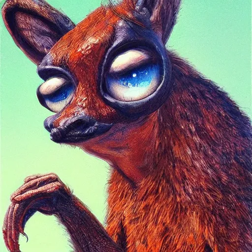 Image similar to a dik dik monster, digital art, fantasy, magic, trending on artstation, ultra detailed, professional illustration by Basil Gogos