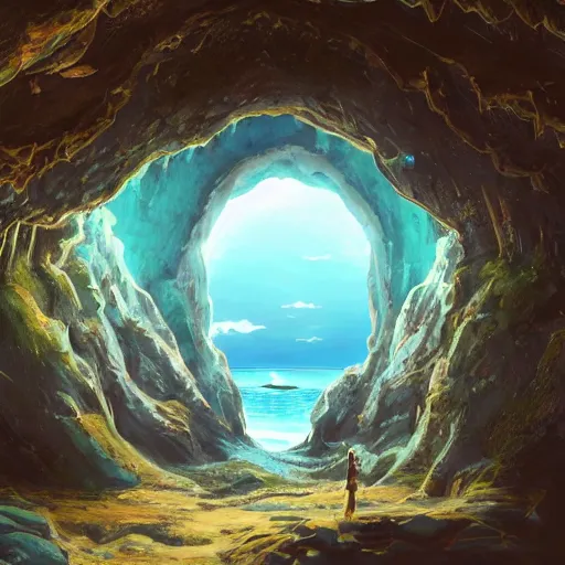 Prompt: a scary glowing blue magical portal to another world in darwin's arch, ocean and rock landscape, d & d, fantasy, intricate, elegant, highly detailed, digital painting, artstation, concept art, matte, sharp focus, illustration, art by hayao miyazaki and hideo kojima
