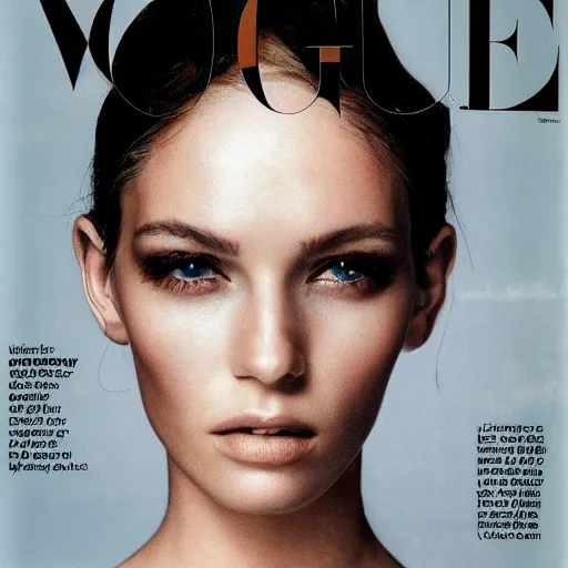 Image similar to the most stunning eyes gazing into the camera female supermodel, vogue magazine photo