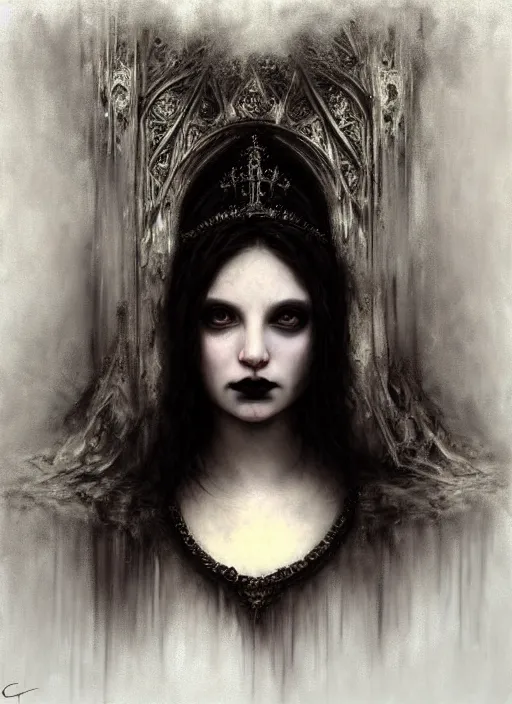 Prompt: gothic princess portrait. by casey baugh, by rembrandt, mandelbulb 3 d