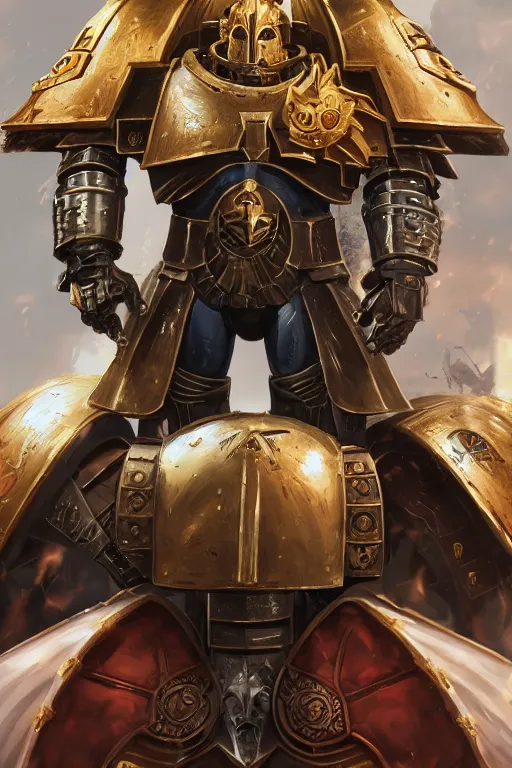 Image similar to armor portrait heros warhammer 4 0 k horus heresy fanart - the primarchs emperor by johannes helgeson animated with vfx concept artist & illustrator global illumination ray tracing hdr fanart arstation zbrush central hardmesh 8 k octane renderer comics stylized