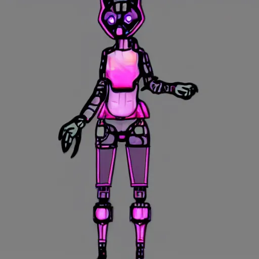 Image similar to Pink fox cybernetic android, furry (fandom) art, cyberpunk