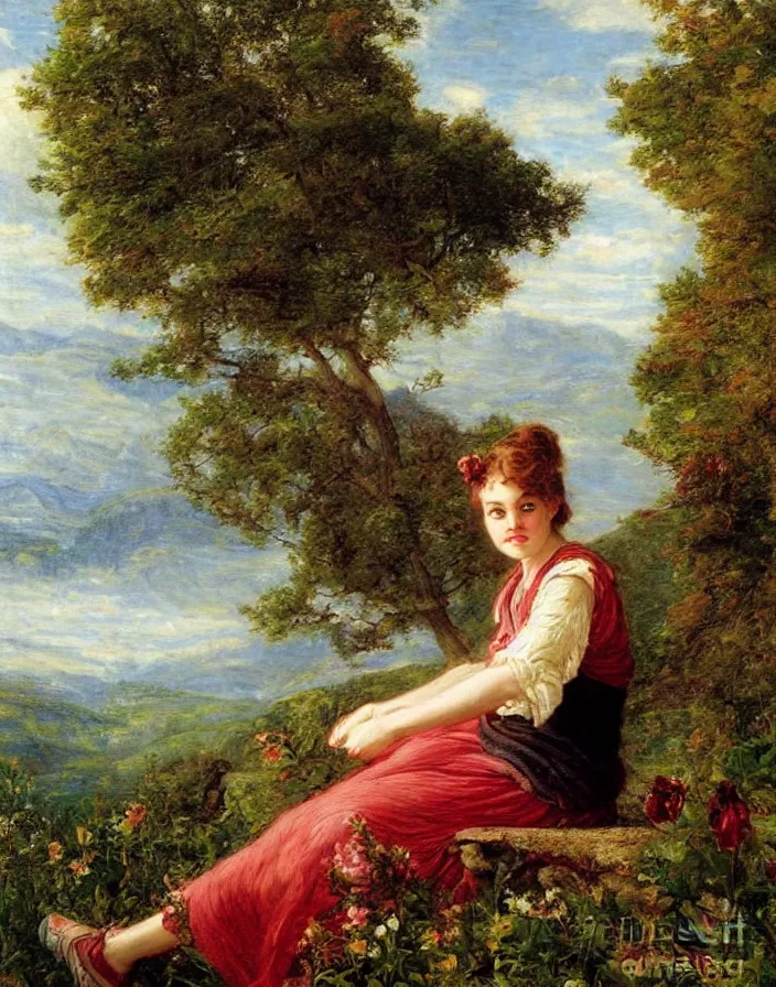 Prompt: a a portrait of Josie Conseco in a scenic environment by Sophie Anderson