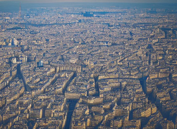 Image similar to tilt shift arial photo still of paris made of legos, 8 k, 1 6 mm f 1 6