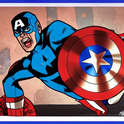Image similar to Captain America character design in the style of John Romitta sr