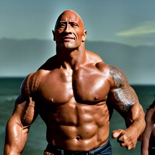 dwayne johnson wrestling a rock, Stable Diffusion, the rock height