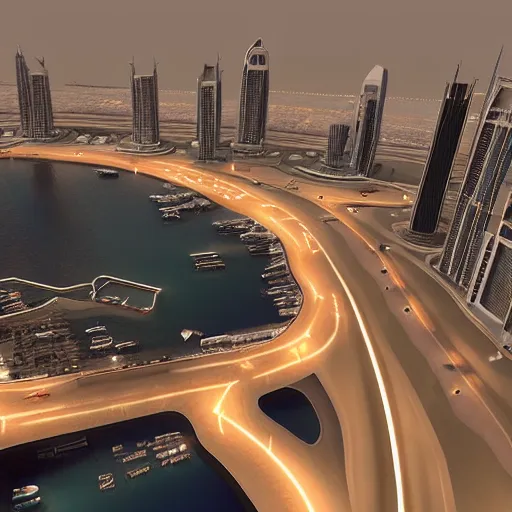 Prompt: gta : dubai, indirect lighting