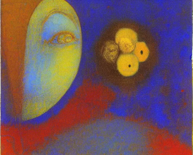 Image similar to Void of the soul. Odilon Redon. Dali.