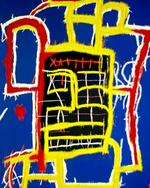 Image similar to a extremely ultra highly detailed majestic hi - res painting by jean - michel basquiat