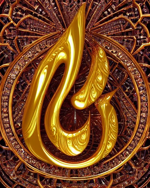 3D render of Hindi calligraphy carved in bismuth Stable Diffusion