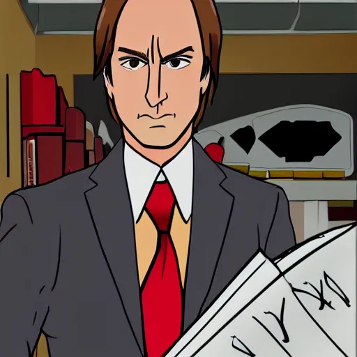 Prompt: saul goodman :: anime style