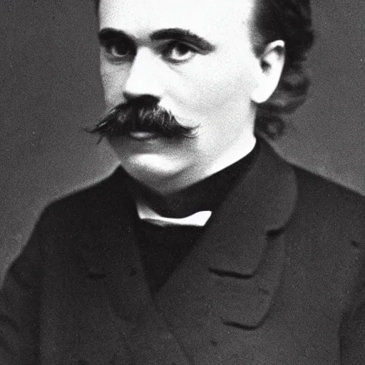 Prompt: linkedin profile picture of friedrich nietzche, blurry background, color photo