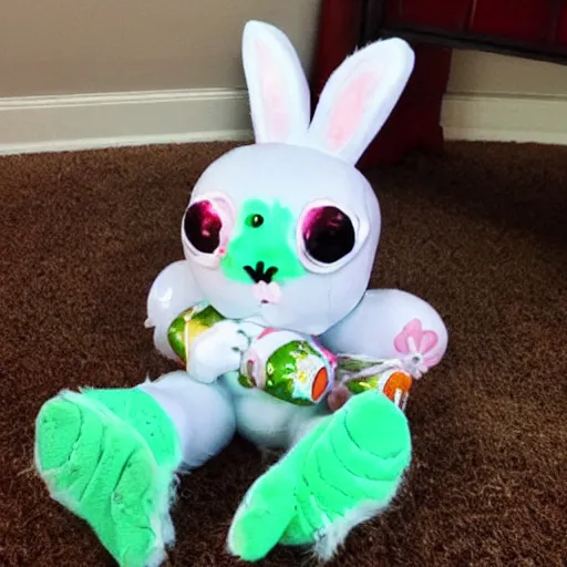 Image similar to cursed horror Easter bunny