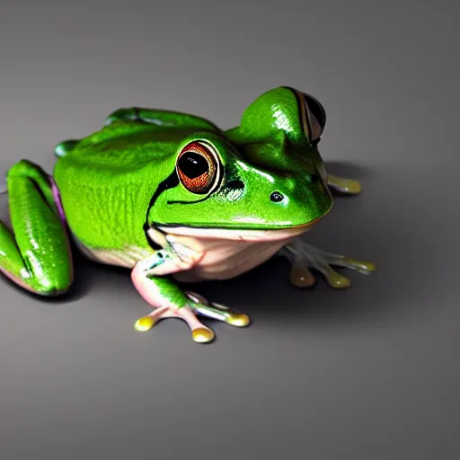 Prompt: frog in yogurt, digital art, photorealistic, shiny, trending on artstation, extremely detailed,