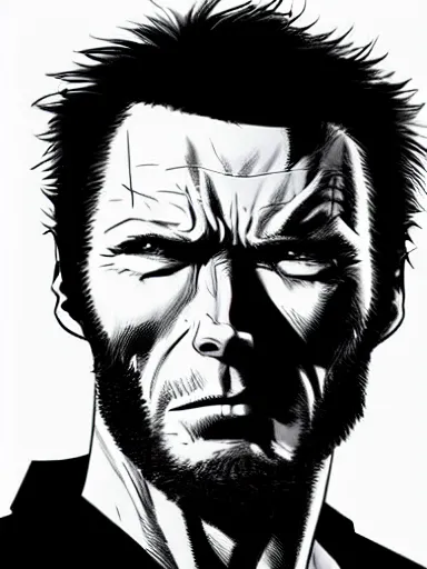 Prompt: clint eastwood as logan by leinil francis yu, detailed, hyper-detailed