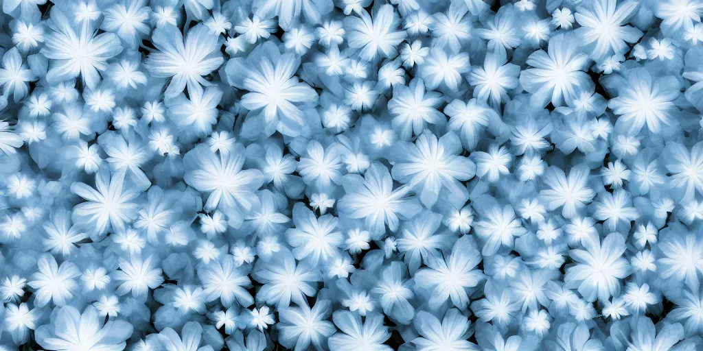 Image similar to minimalistic wallpaper of light blue flowers with white background, matte painting