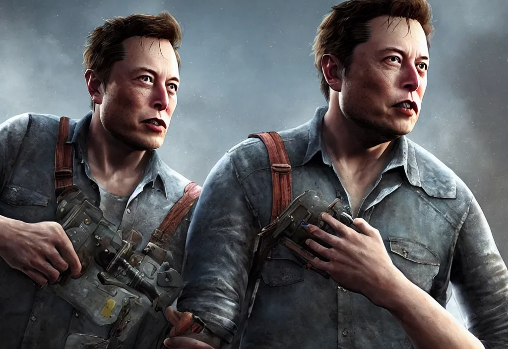 Image similar to a screenshot of elon musk in the video game in the last of us. close up, 3 d rendering. unreal engine. amazing likeness. very detailed.