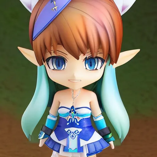 Prompt: beautiful water color portrait painting of face detailing cute girl in the style of nendoroid and Toon Zelda , anime style, close-up