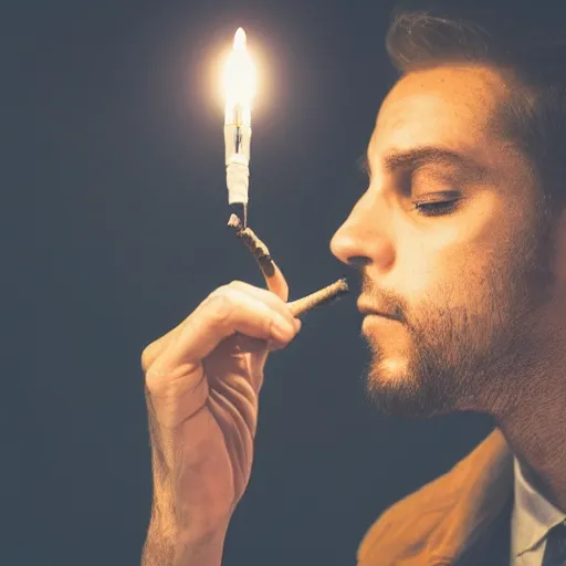 Image similar to one man lights a cigarette from the second man's lighter