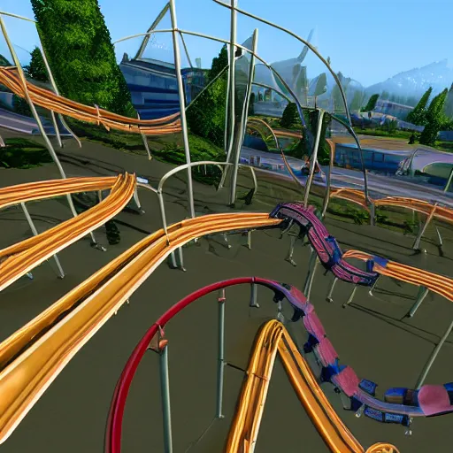 Image similar to Roller Coaster Tycoon, Grand Theft Auto