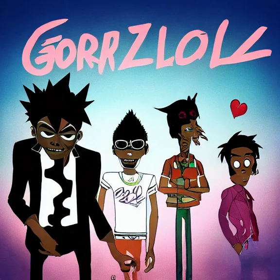 Prompt: gorillaz new album cover art