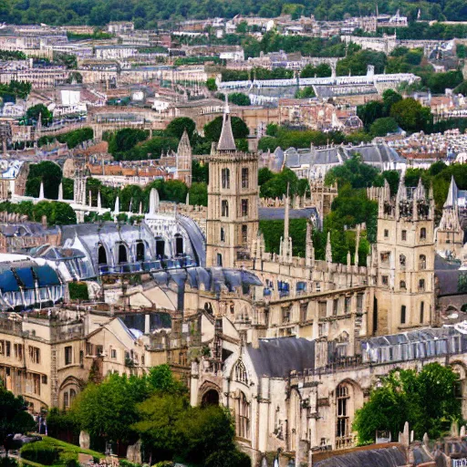 Prompt: aerial view of oxford if it was in france