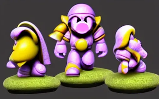 Prompt: Kirby tabletop miniatures, photorealistic, trending on pinterest