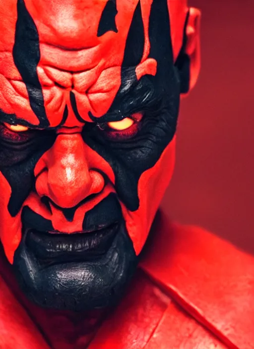 Image similar to detailed - face!!! 8 k film still portrait of jack nicholson as darth maul in the new star wars movie, 4 k, intricate detail, high resolution, filmgrain, zeiss lens, stanley kubrick, steven spielberg