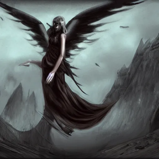 Prompt: fallen angel, concept art