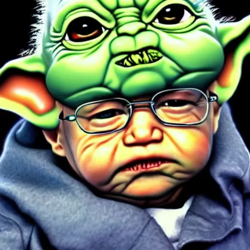 Image similar to Baby Walter White and Baby Yoda, photorealistic,